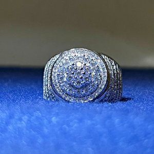 Men's 925 Sterling Silver CZ Ring